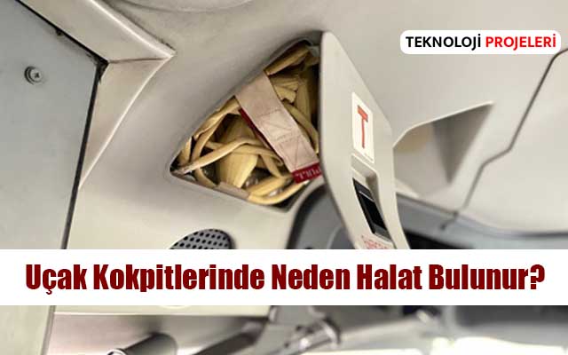 Uçak kokpitinde acil durum kullanımı için hazır bekletilen halatlar, pilotlar tarafından acil durumlarda kullanılmak üzere depolanmıştır.